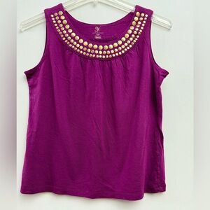 90’s Vintage SW Studio Works Fuchsia Gold Embellished Collar